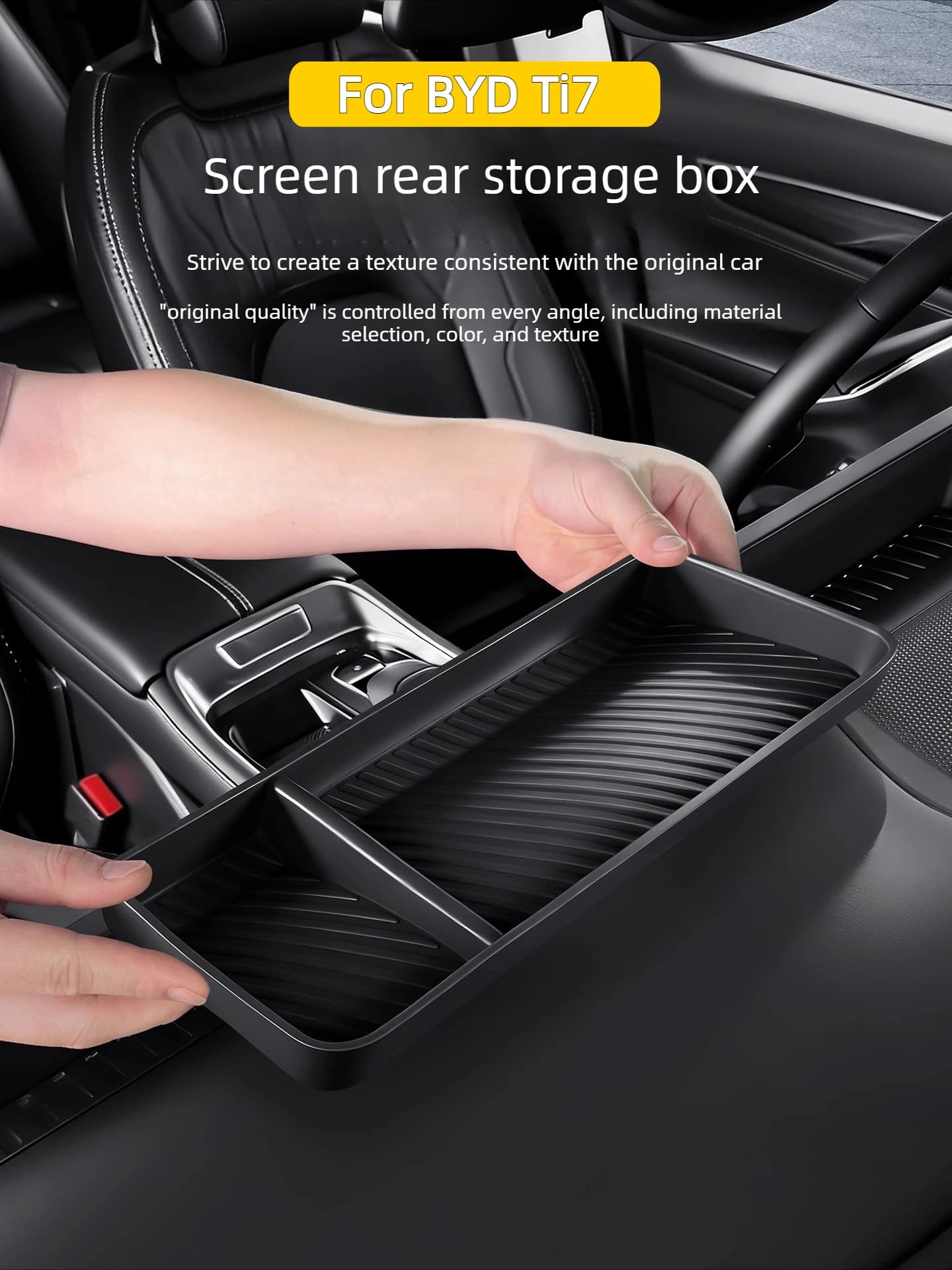 For BYD Ti7 Leopard 7 Storage Box Behind The Screen Silicone Storage Tray for Dashboard Display Car Interior Modify Accessories