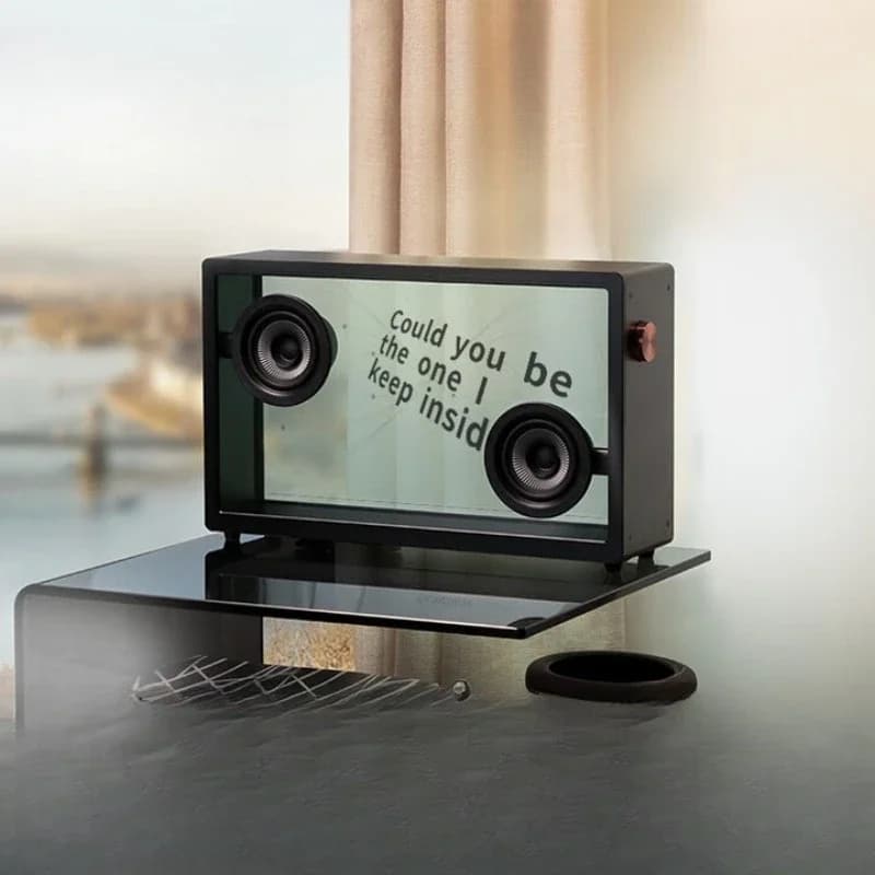 Floating transparent lyrics speaker wireless bluetooth home audio subtitle visualization living room