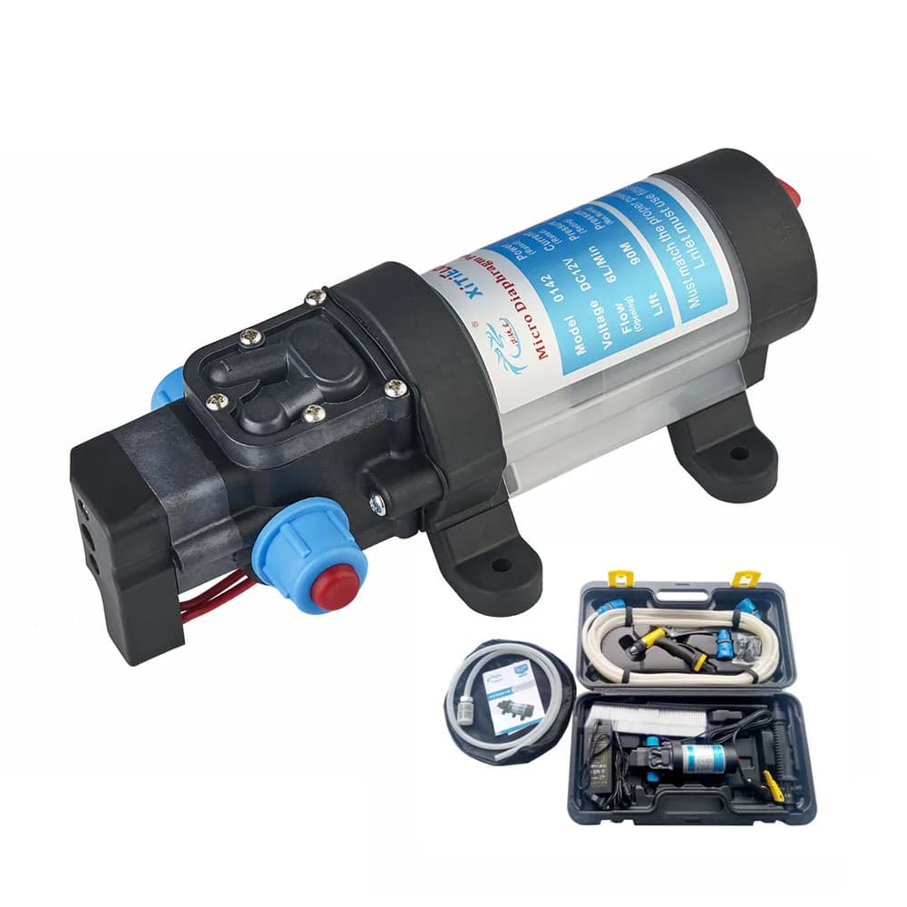 XTL 12V 80W Electric Car Wash Machine Pressure Washer Pump Portable Intelligent Mini Water Pump Kit for Home Car Garden Projects