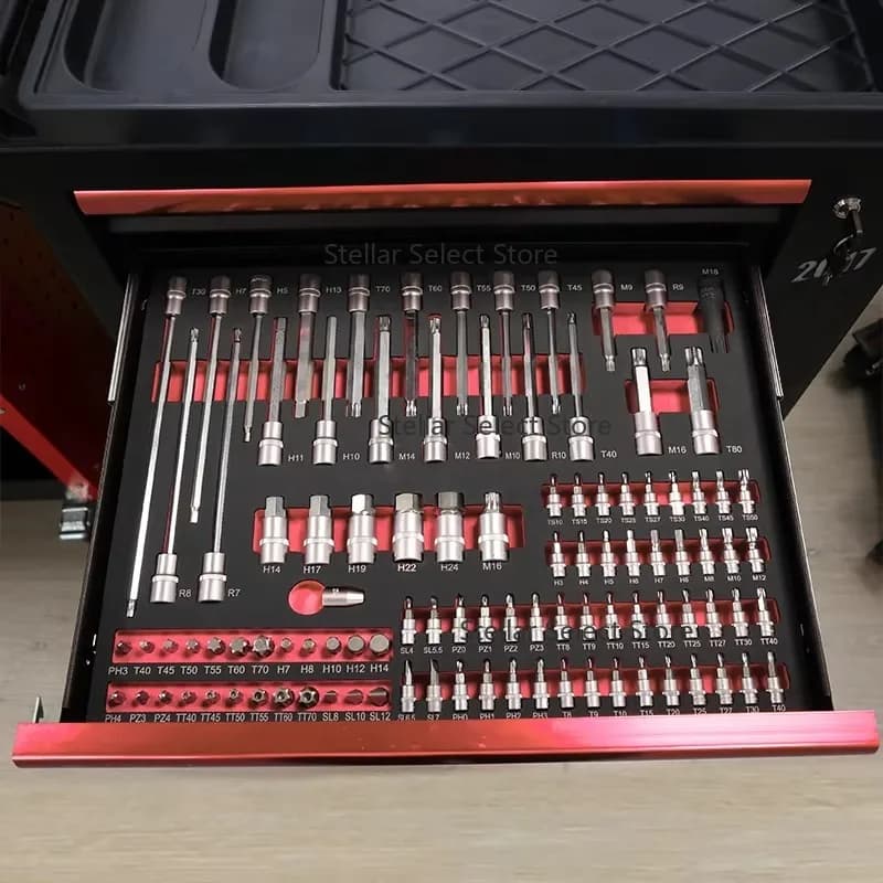 7 Drawer Tool Trolley with 273pcsEVA Foam Tool Set Heavy  Garage Tool Storage Cabinet for Mechanics Workshop Home Car Repair
