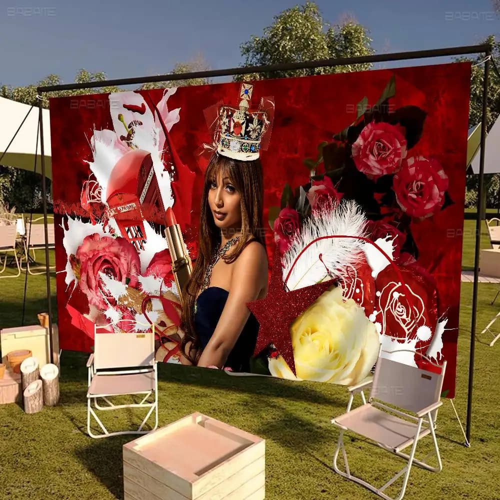 Singer Pink P-Pantheress Small Size Cheerleading Banner Hand Pulled Flag Outdoor Atmosphere Flags