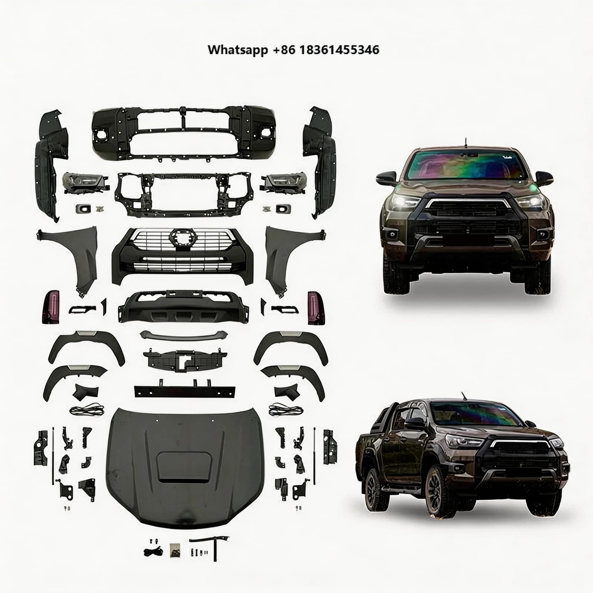 For T-oyota Hilux Vigo 2004-2008-2012-2016 High Performance Upgraded Bodykit Upgrade to ROCCO 2020 Body Kit Accessories