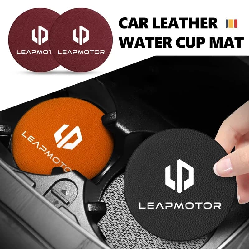 Car Cup Mat Cup Holder Liner Drink Coaster Leather For Leapmotor C10 C11 T03 B10 C16 Lafa5 B03X C01 C01 Pro T03 Pro C11 Pro
