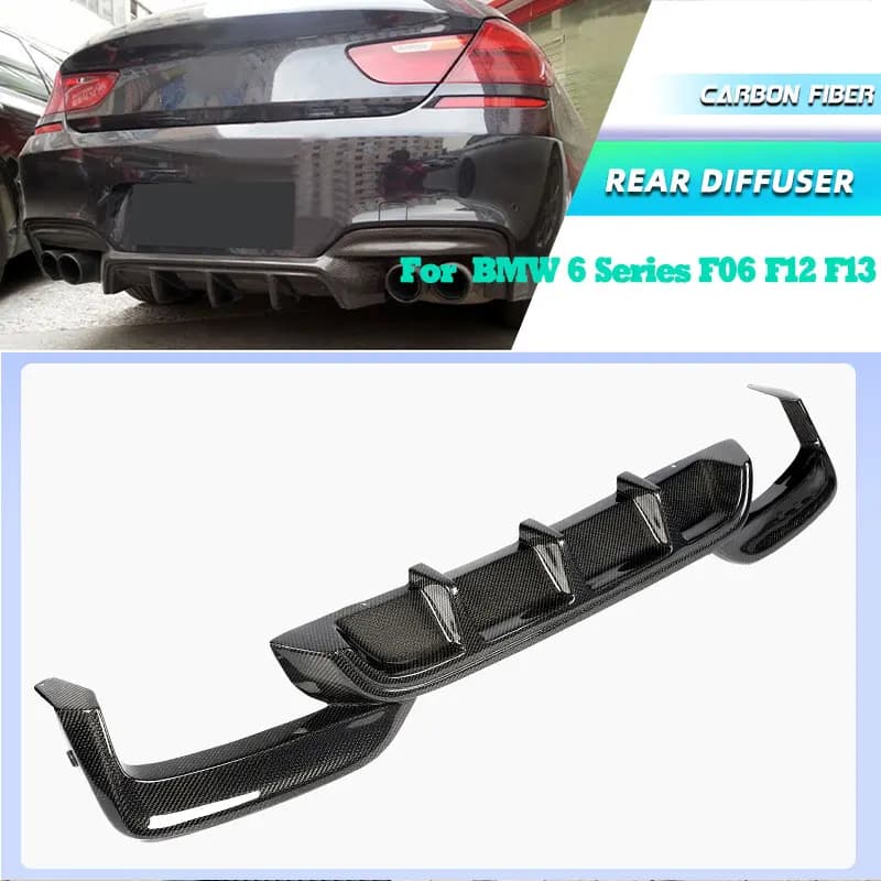 Carbon Fiber Rear Bumper Diffuser Lip Spoiler for BMW 6 Series F06 F12 F13 M6 M-Sport Coupe 640i 650i 2012-2016 Rear Lip FRP