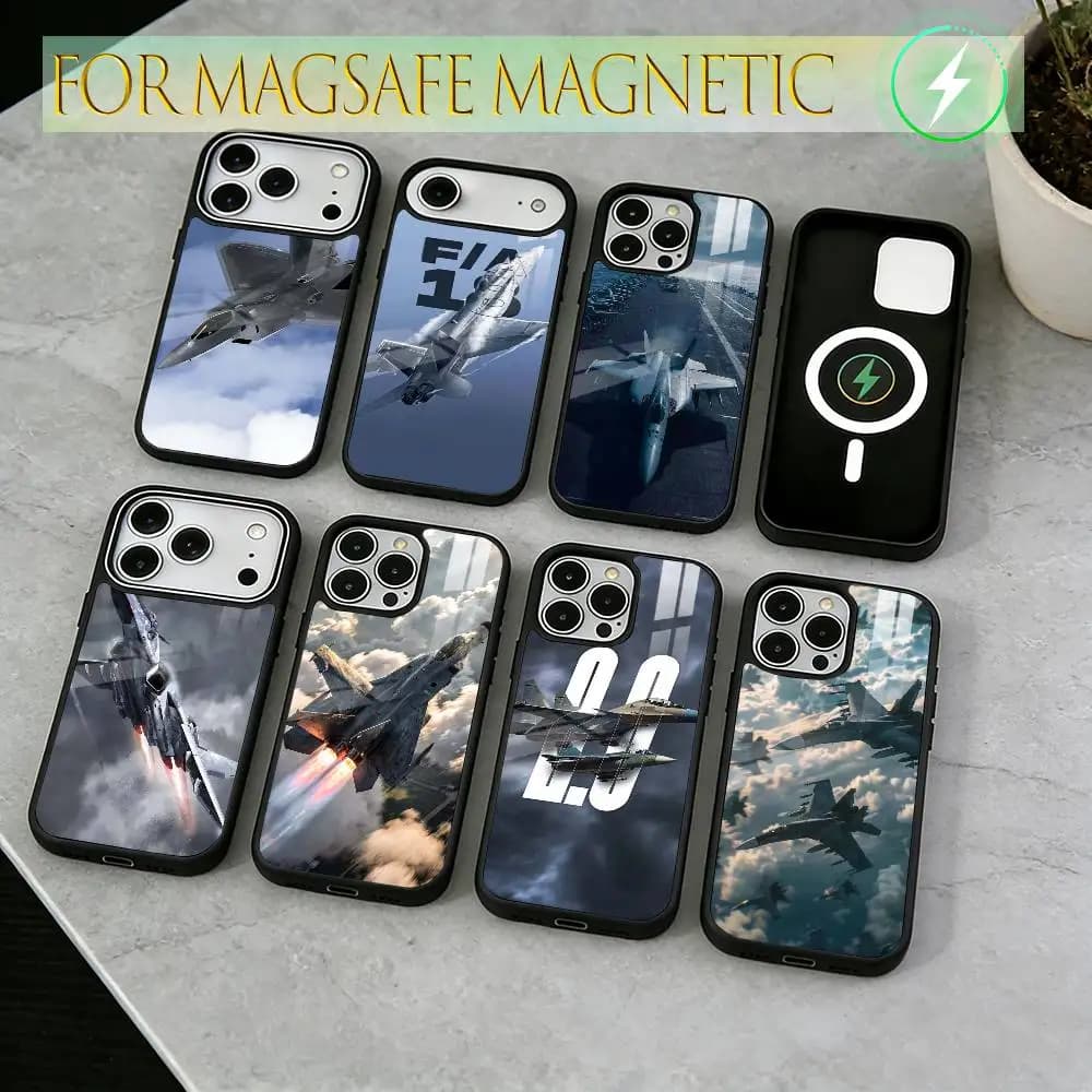 Military Aircraft Warship Fighter Phone Case For iPhone17,16,15,14,13,12,11 Plus,Pro Magnetic with Magsafe Wireless Charging