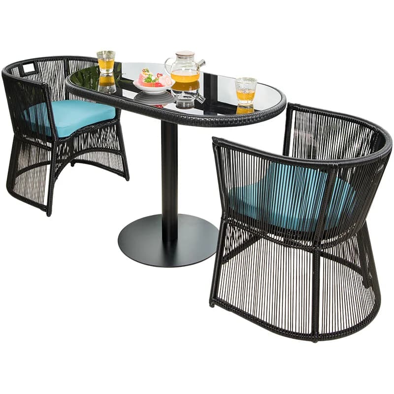 Patio Cafe Restaurant Rattan Dining Coffee Chair Set Wicker Garden Place Save Table Chair Set Outdoor Furniture