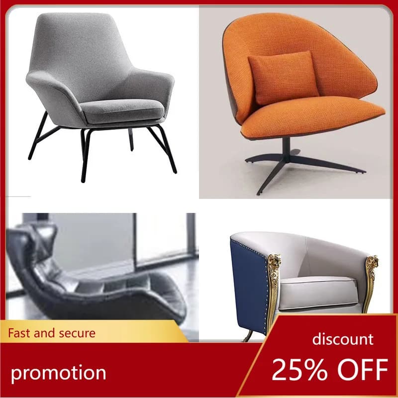 HXL Velvet Single Iron Art Sofa Chair Living Room Single Chair