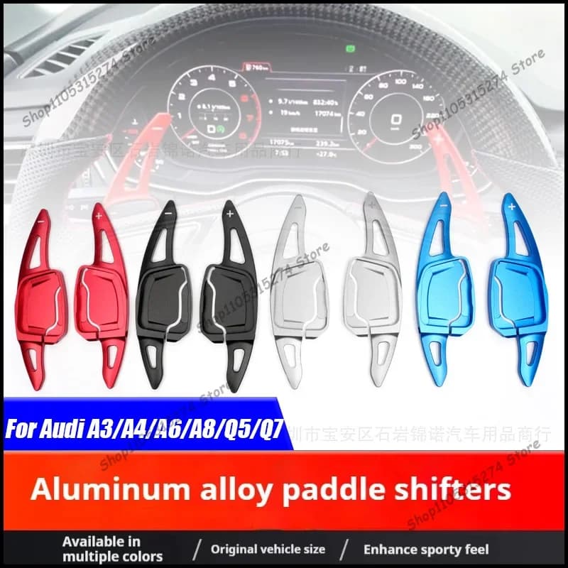 Improved internal aluminum alloy steering wheel paddle shifters for 2019-2022 Audi A3/A4/A6/A8/Q5/Q7