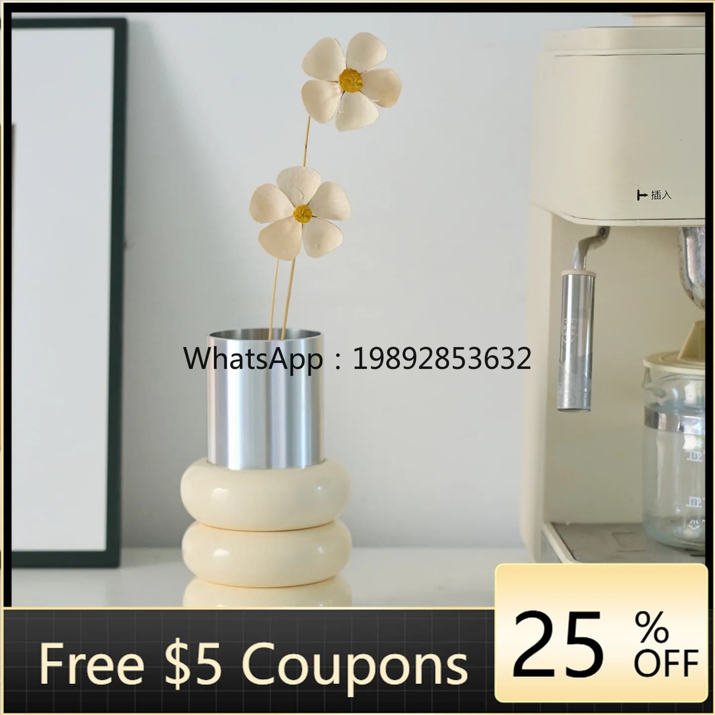 HYS donut tall tube shape small vase club home living room desktop creative ornament
