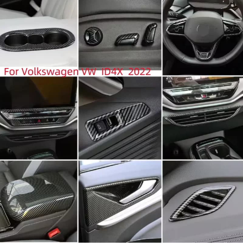 For Volkswagen VW  ID4X  2022 2023 Car Door Armrest Window Glass Lift Switch Button Trim Frame Decorate Cover Sticker