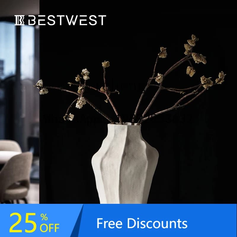AA ceramic vase  pottery pot ornament light luxury high-end sense wabi-sabi wind flower arrangement
