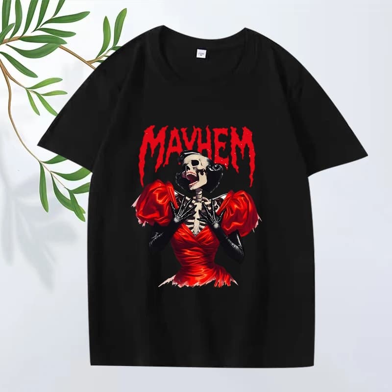 Mayhem Ball lady gaga fashion T Shirt 2025 men ’s women Oversized 100% Cotton cool  funny short sleeve Summer print Unisex tops