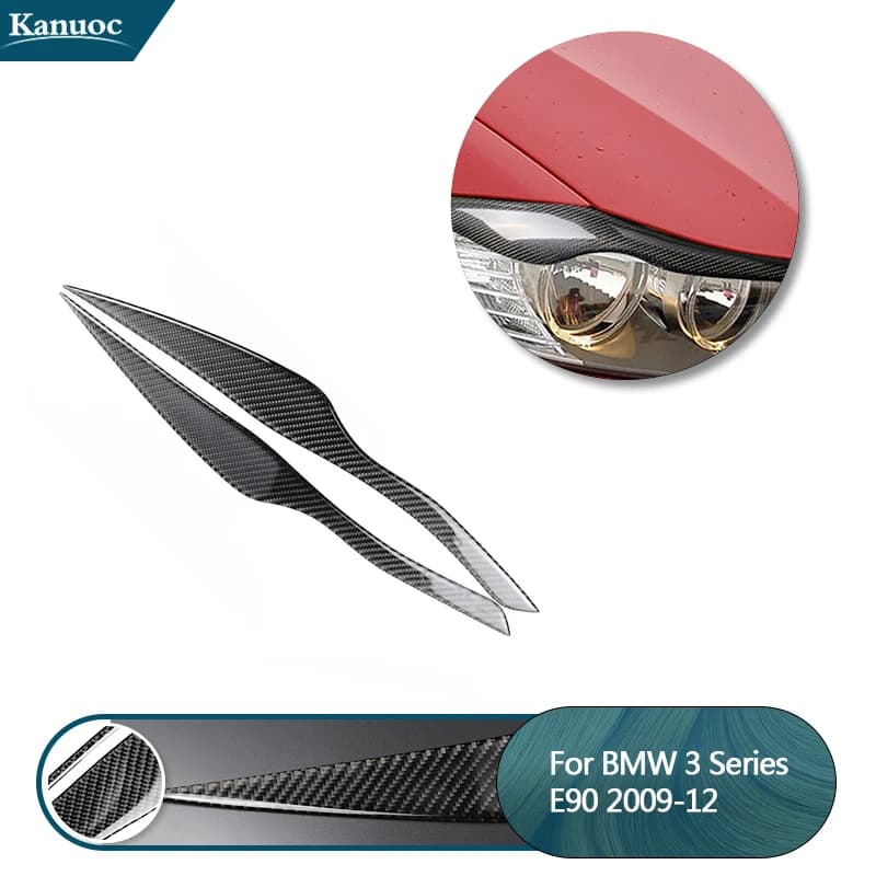 Carbon Fiber Light Eyebrow Stickers For BMW 3 Series E90 E91 2006-2011 Car Interior Styling Accessories