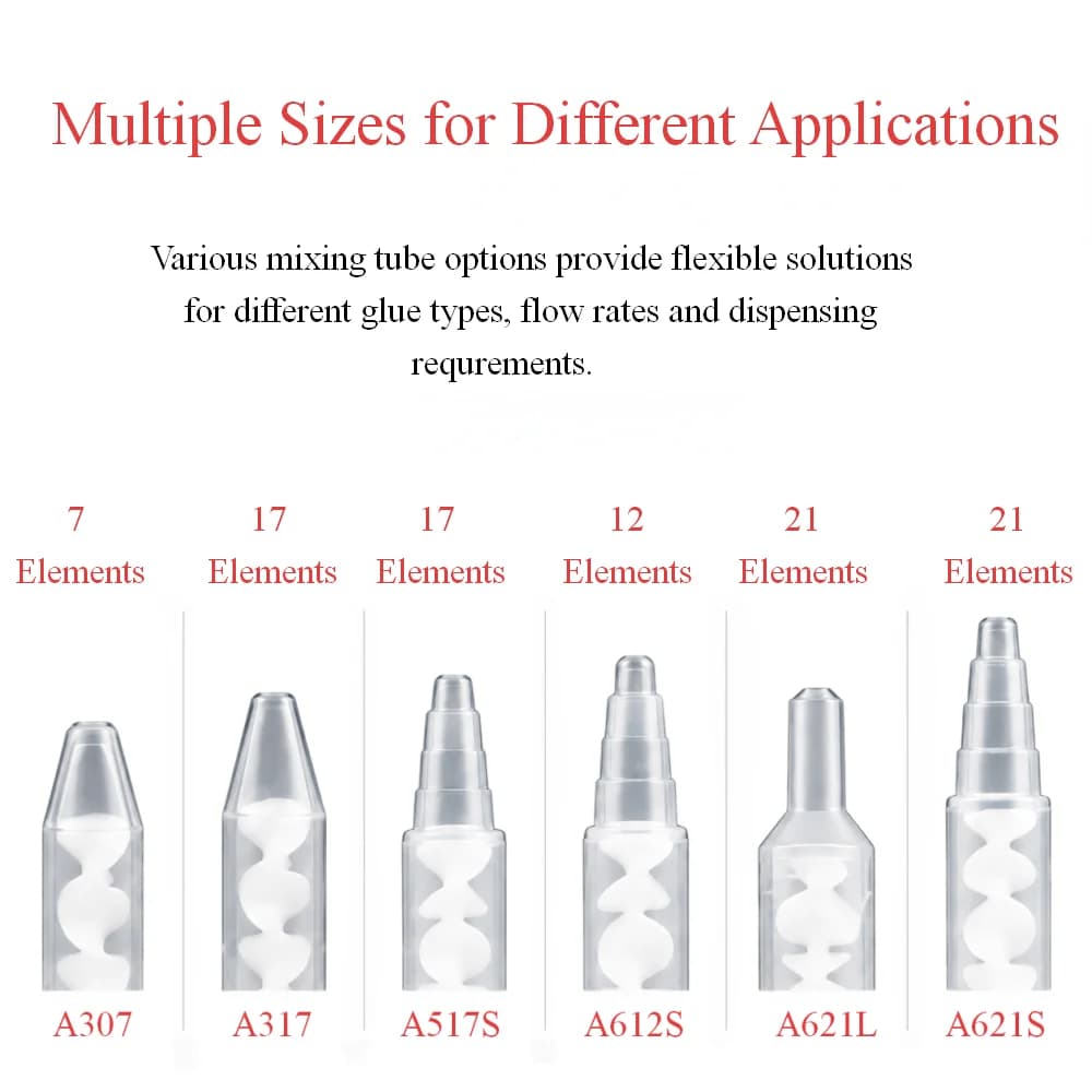Static Mixer Nozzle for AB Adhesive Cartridge Two Component Epoxy Glue Dispensing Mixing Tube Bayonet Connector Multiple Sizes