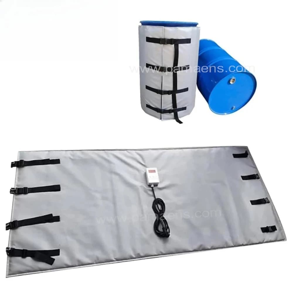 Oil Drum Heater with Temperature Controlling 0~150℃ Barrel Heater Heating Blanket for Plastic Barrels Black