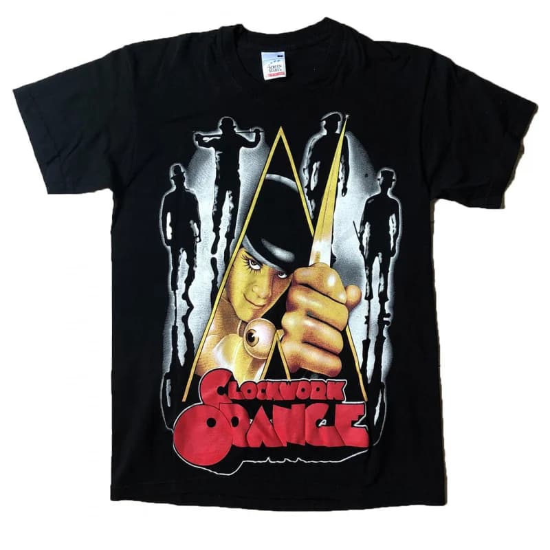 0423 Vintage 90's A Clockwork Orange Horror Gift t shirt 100% cotton Short Sleeve Graphic Clothes All size tops S-6XL
