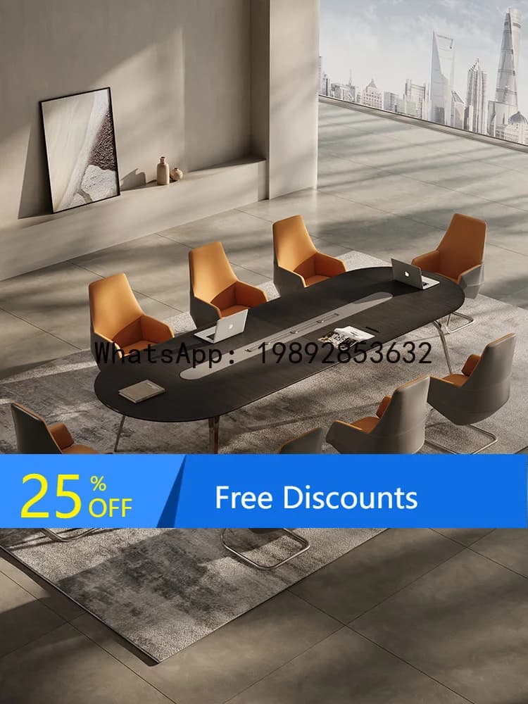 YFY Conference  Long Table Simple Modern Small  Room Office Desk and Chair Set   Business Negotiation Table Long