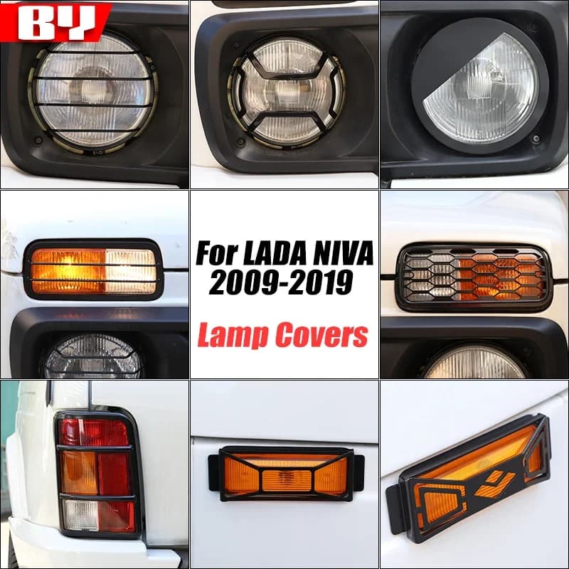 For LADA NIVA 2009-2019 Metal Car Front Turn Signal Lamp/Fog Light/Headlight Protection Guard Decoration Cover Car Accessories