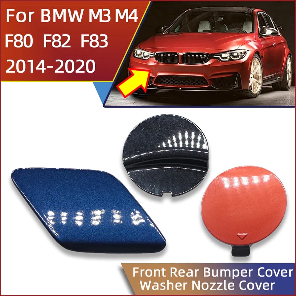 Car Accessories Front Rear Bumper Cover Headlight Washer Cover Cap For 2014-2020 BMW M3 M4 F80 F82 F83 Trailer Cover Decoration
