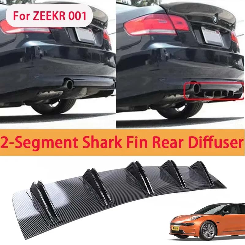 For ZEEKR 001 Shark Fin Rear Diffuser Split Chassis Spoiler Auto Aerodynamic Parts Aerodynamic Modification