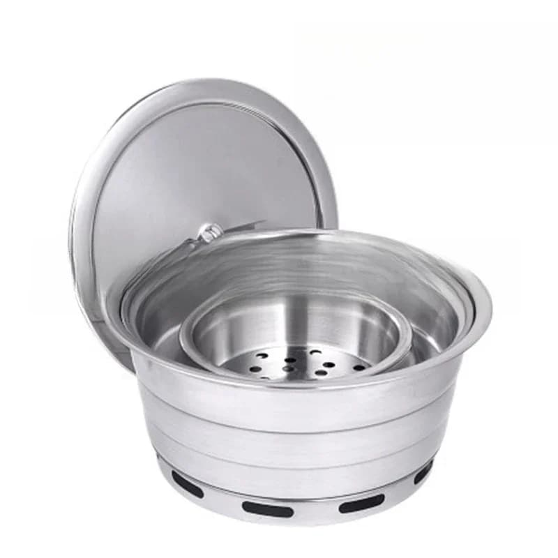 Large upper exhaust stainless steel carbon oven inlaid type