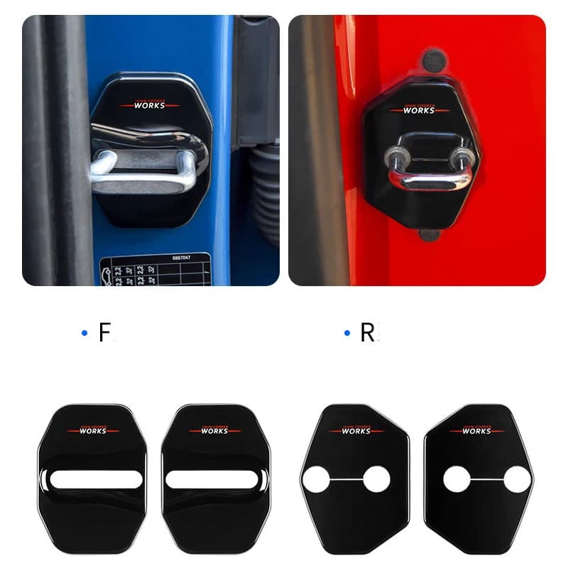 Door Lock Buckle Cover Trim Sticker Car Door Lock Protective Accessories For Mini Cooper F60 F56 F54 F55 F57 R55 R56 R57 R60 R58