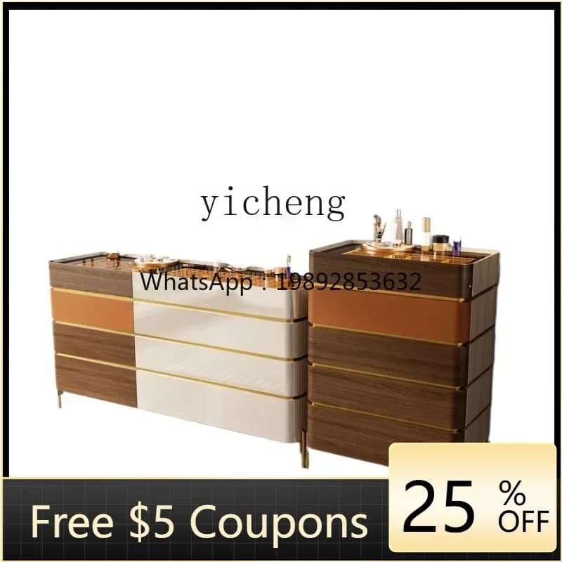 U8 light luxury bucket cabinet modern simple solid wood bedside cabinet living room eight bucket cabinet jewelry storage