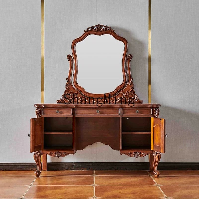 CL  carved bedside bay window dressing table dressing tablesolid wood dresser retro bedroom furniture dressing table