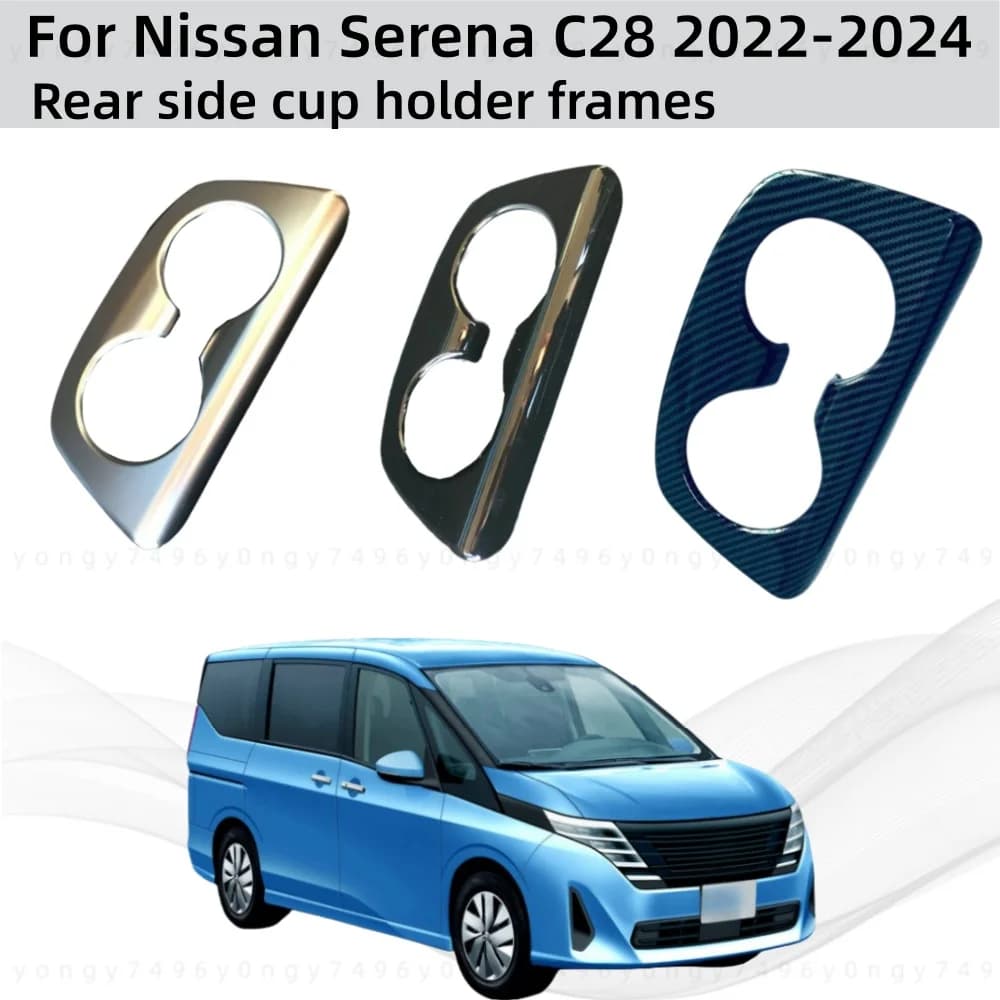 Car Upgrade Styling Rear Side Cup Holder Frames For Nissan Serena C28 2022 2023 2024 Cars Modification Decoration Accessories