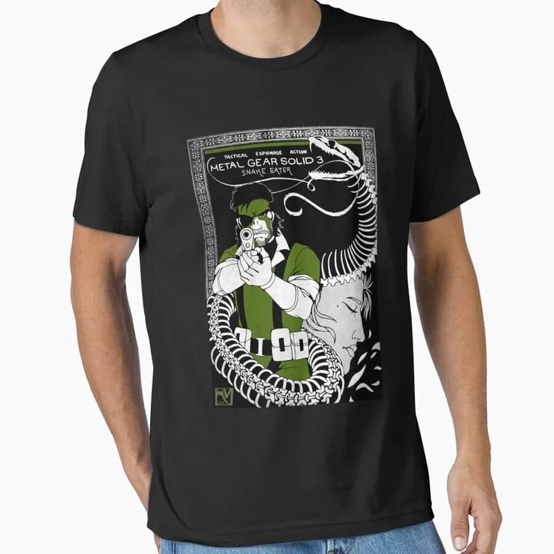 Metal Gear Solid MGS Game Gift T‑Shirt for Gamer Unisex Cotton Short Sleeve Tees Solid Snake Graphic Print Streetwear Tops