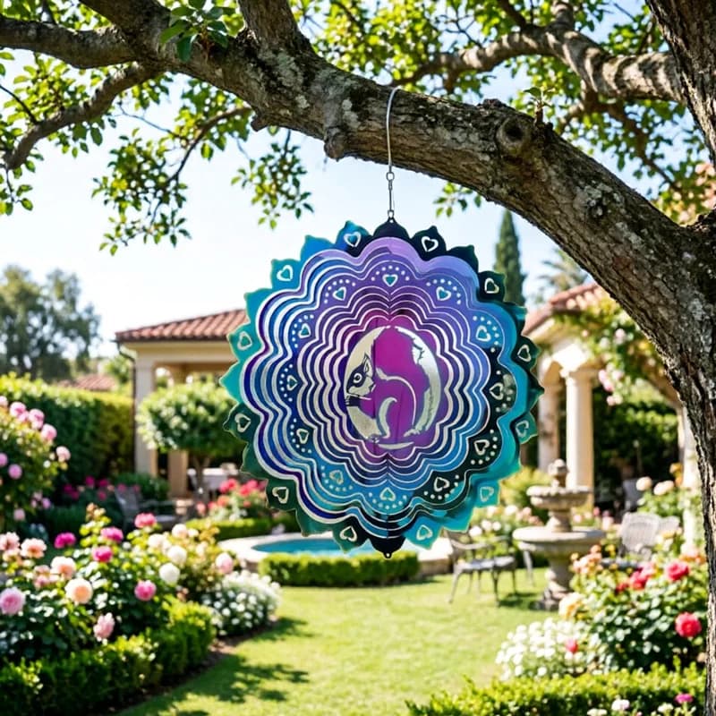 3D kinetic wind spinner, wind‑chime rotating with wind for indoor, outdoor and garden use