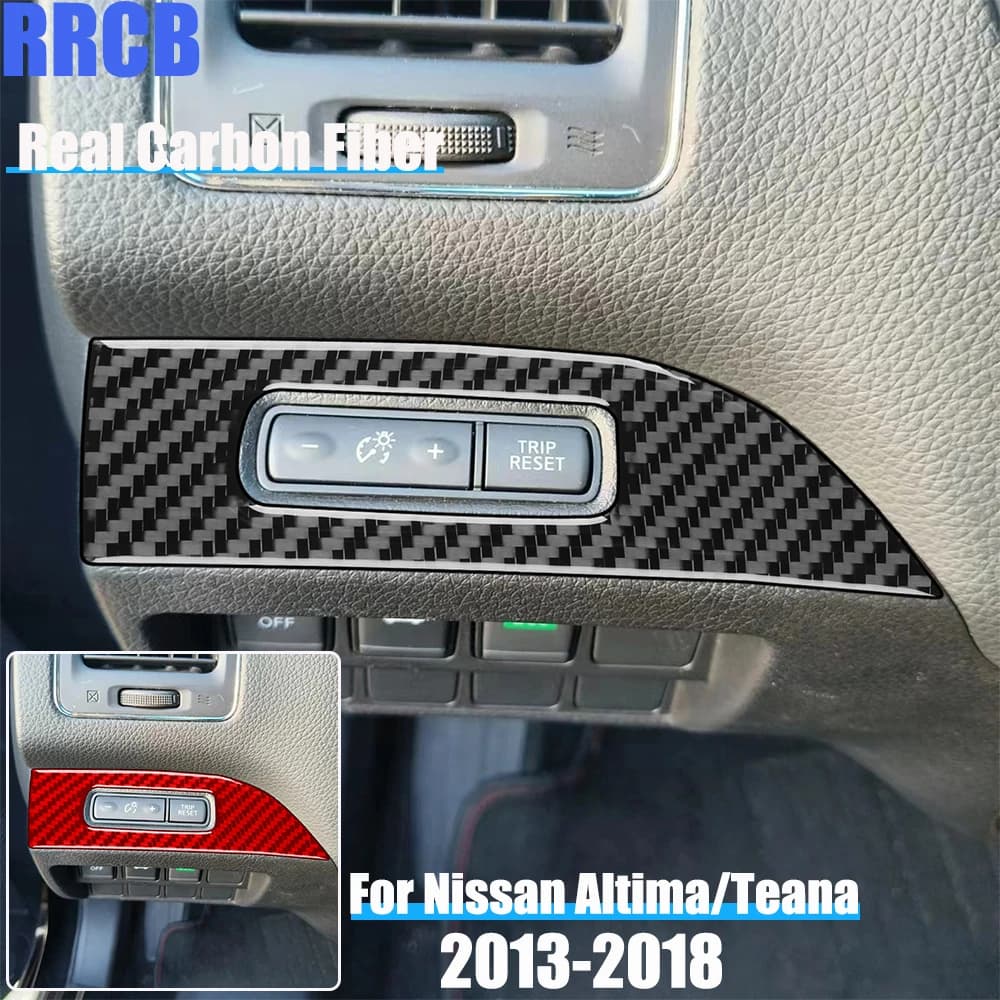 Real Carbon Fiber Car Accessories Dashboard Trim Soft Cover Sticker For Nissan Altima/Teana L33 2013 2014 2015 2016 2017 2018