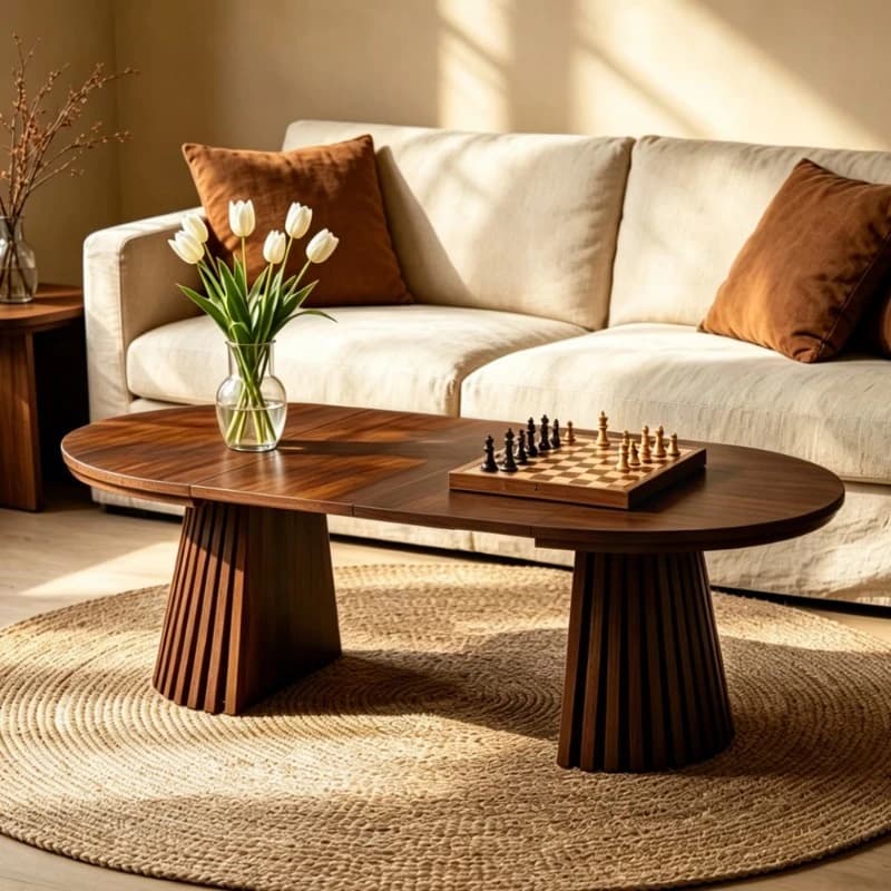 Modern minimalist porch table retractable multifunctional oval table