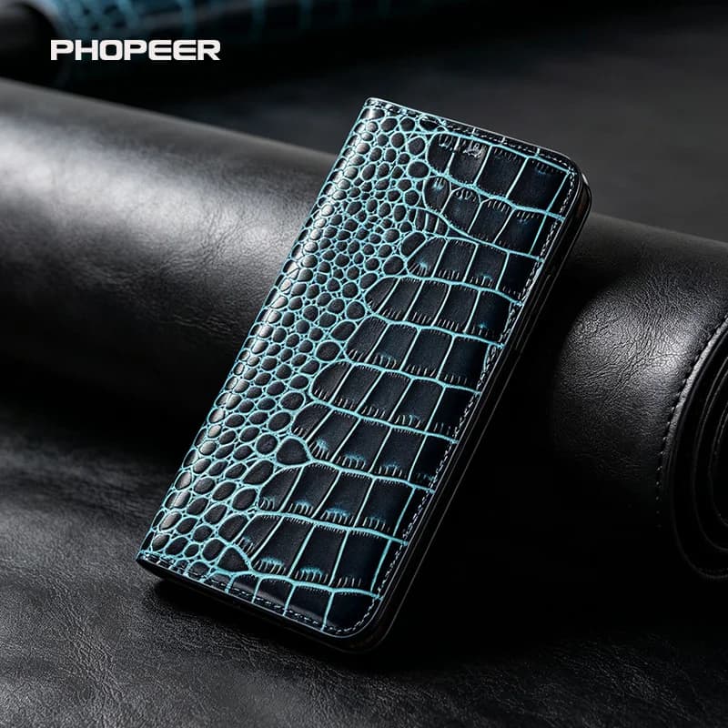 Luxury Genuine Leather phone Case for Huawei Magic 8 7 6 5 4 3 2 Pro Lite X9C X9B X9A Dragon scale pattern flip phone case