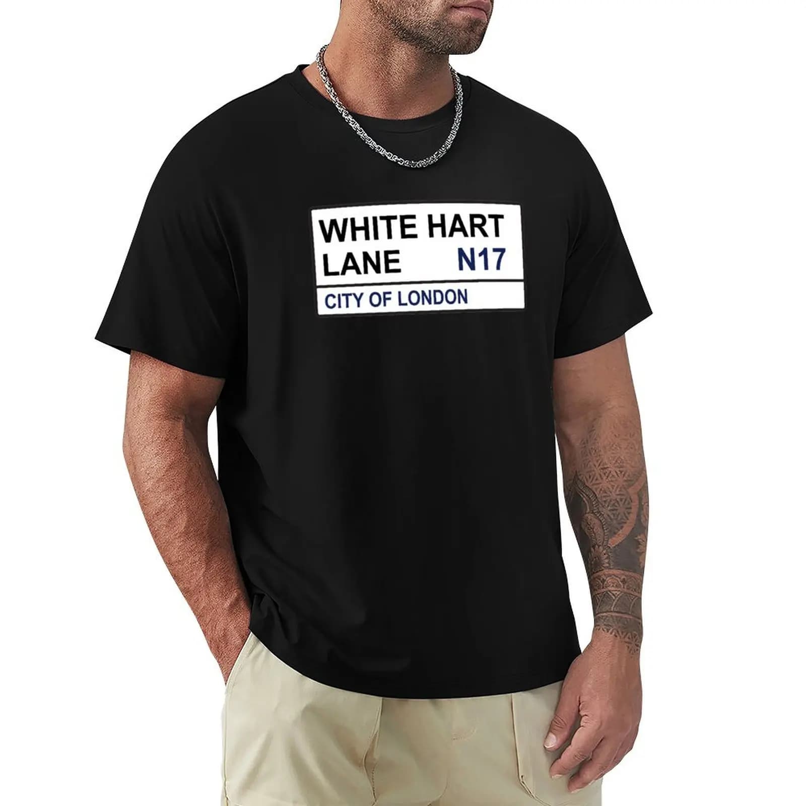 Tottenham Football Team White Hart Lane Street Sign T-Shirt cotton graphic tees summer shirt Clothing mens plain t shirts