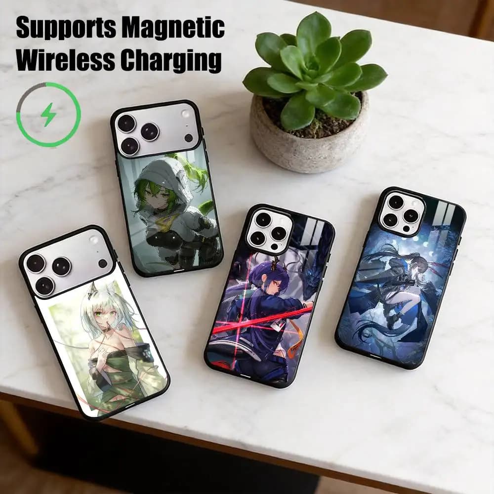 A-Arknights  Kal tsit-T  Phone Case For iPhone17,16,15,14,13,12,11 Plus,Pro Allows magnetic wireless charging Gift