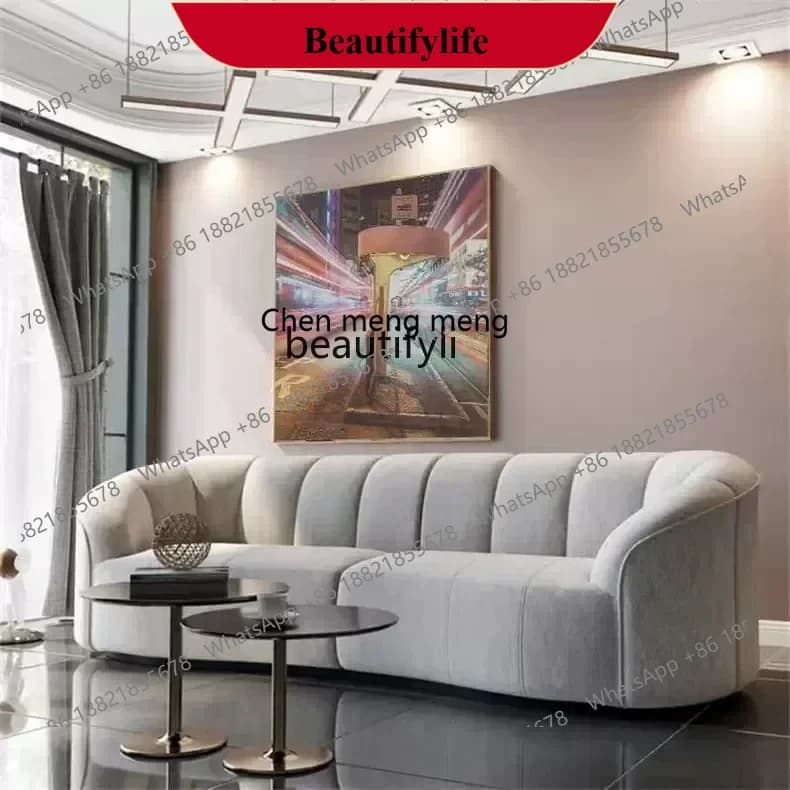 z183 Y48 Modern minimalist club receives creative special-shaped light luxury clothing store curved sofa