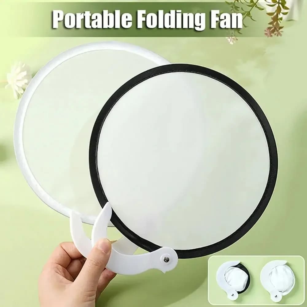 Performance Fan Portable Foldable Round Fans Simple Plastic Blank Fan Mini Decorative Fan Dance