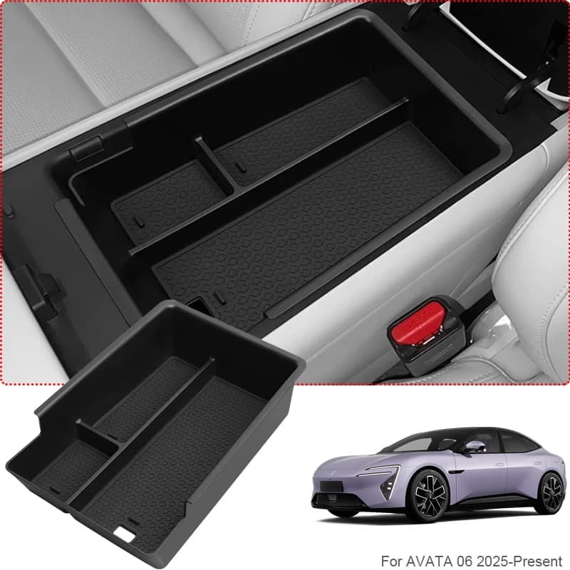 Car Armrest Box Storage For AVATR 06 2025-Present ABS Under Center Console Organizer Tray Interior Storage Box Tidying Accessory
