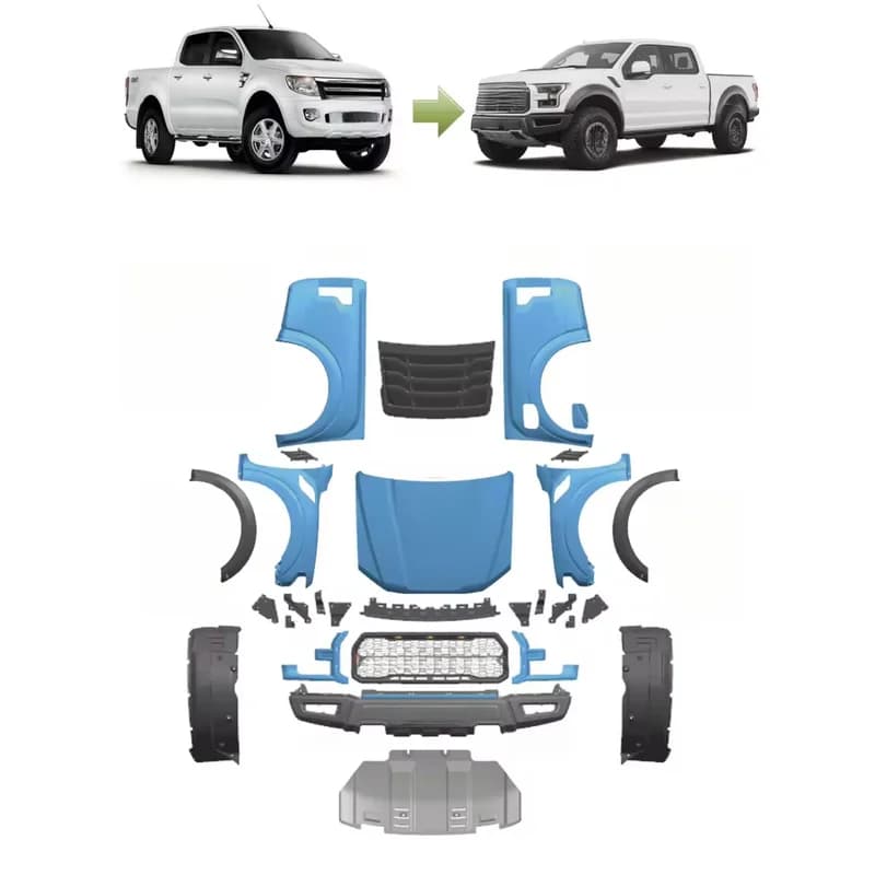 High Quality Pickup Front Bumper Facelift Body Kit For Ranger T6 T7 T8 2012-2021 Upgrade To F150 Style Exterior Tuning Accessori