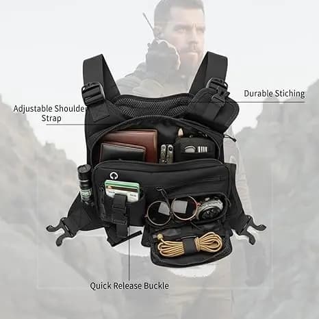 Medium Size Internal Frame Tactical Pouch Nylon Detachable Flap Double Magazine Backpack Accessory