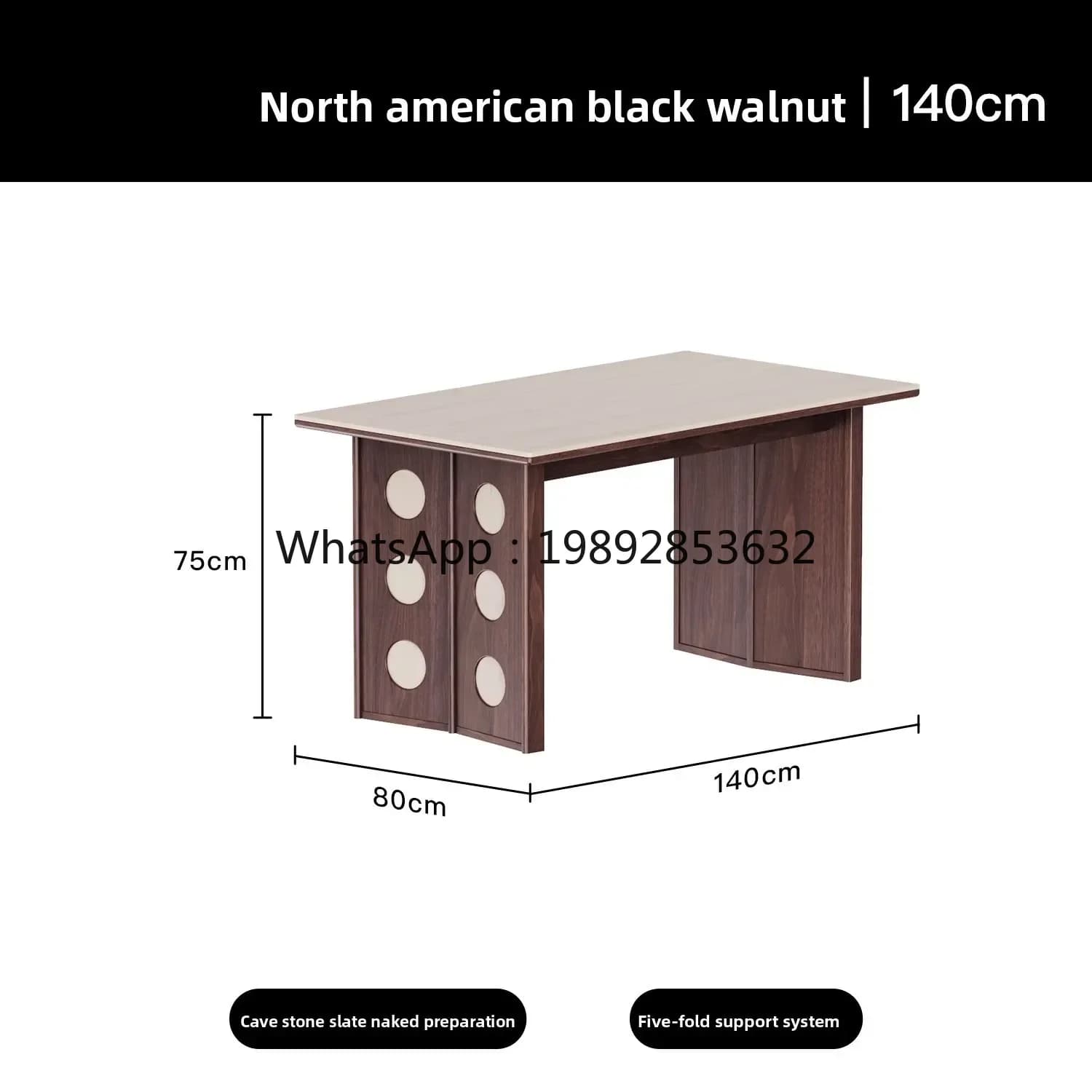 AB   slate black walnut solid wood dining table household rectangular desk dining table and chairs in the ancient style