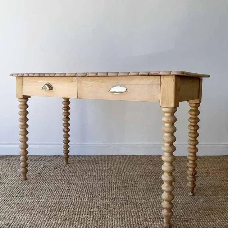 LTT retro American desk Roman column solid wood table living room entrance table small apartment
