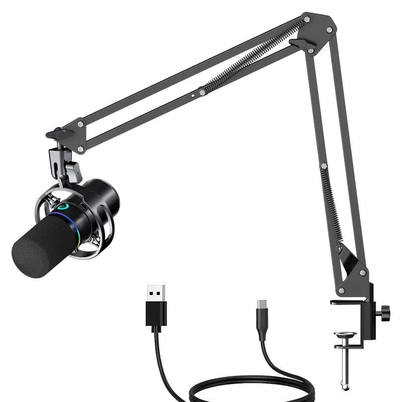 Microphone Desktop e-sports RGB recording microphone live streaming host live sound card