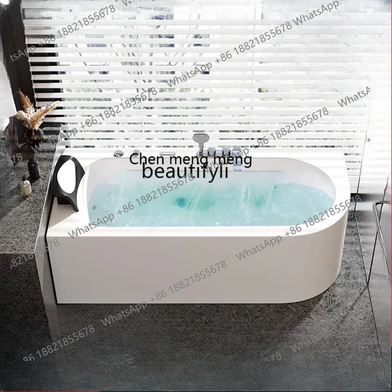 Acrylic Waterfall Intelligent Constant Temperature Surfing Massage Bathtub for Home Use Adult Fan-Shaped Bath