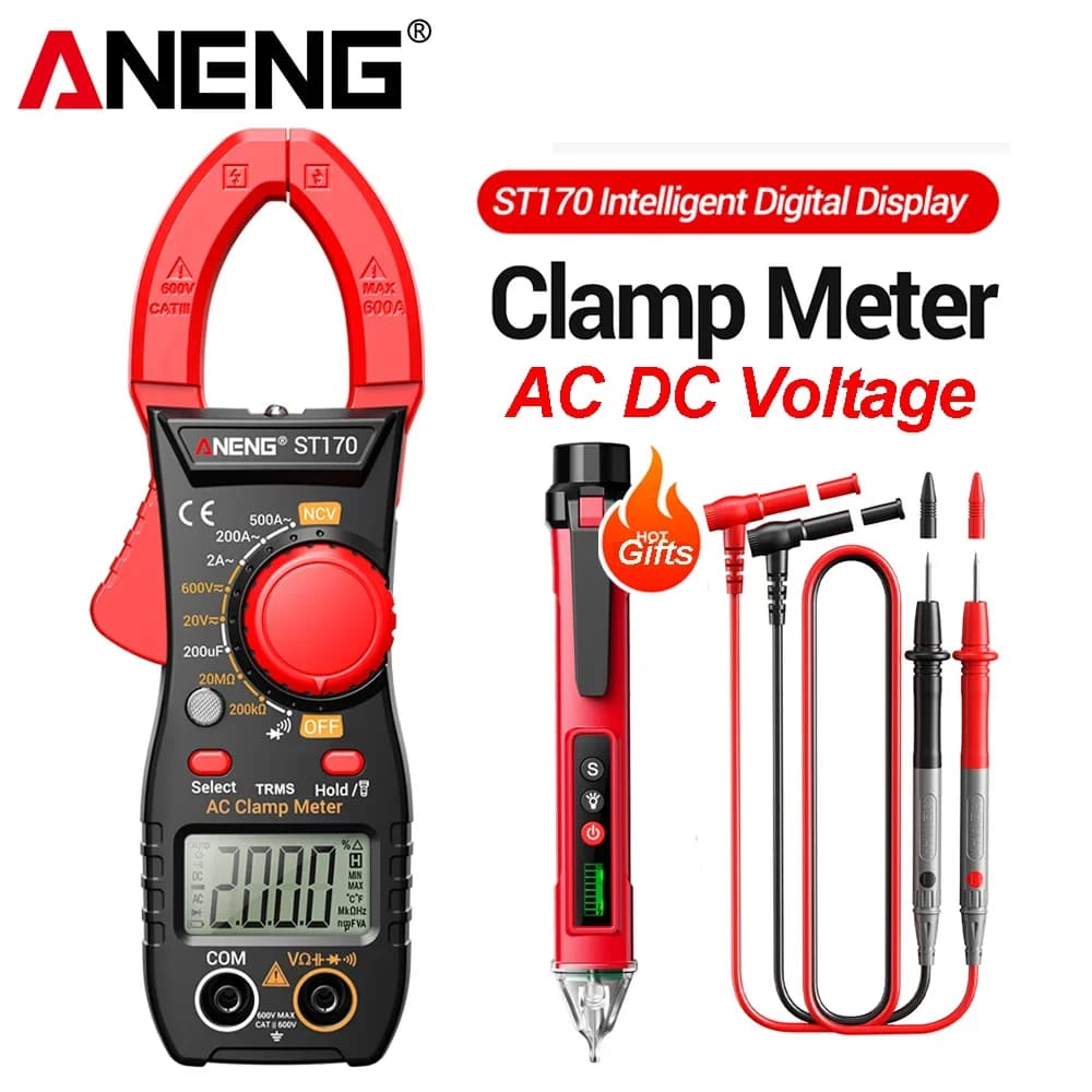 ST170 Clamp Multimeter Professional AC DC Voltage Current Resistance Capacitance Diode Detector Electric Test Pen Repair Tools