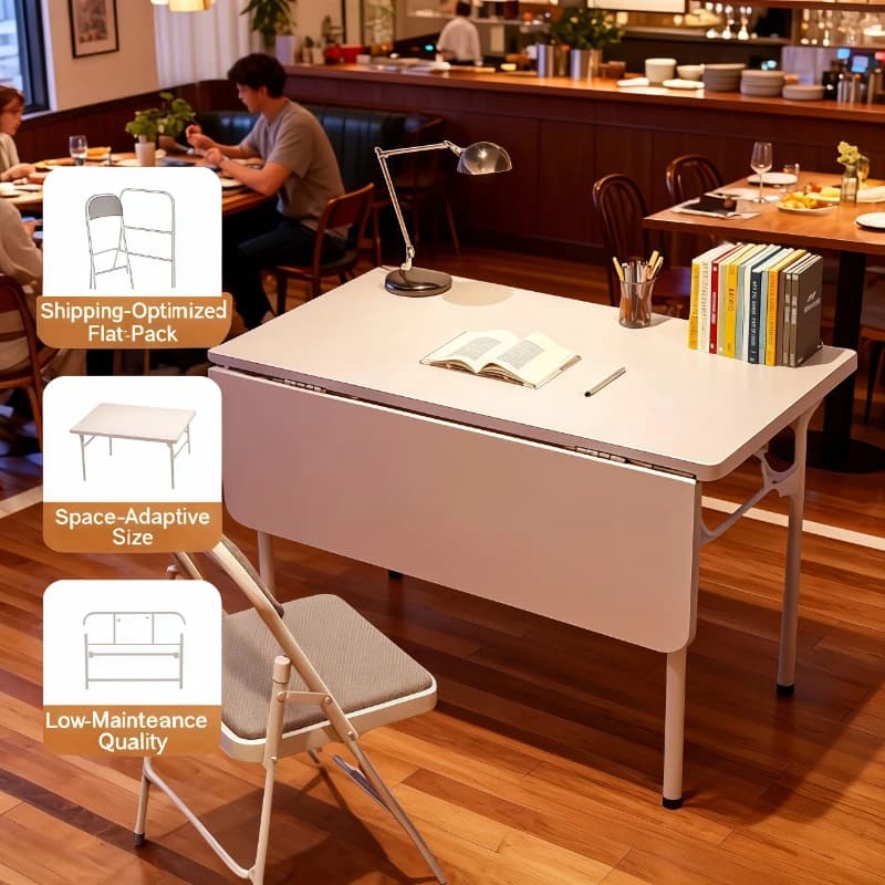 Portable Folding Dining Table Long Lightweight Foldable Table Market Stall Student Study Desk Home Kitchen Multifunctional Wood