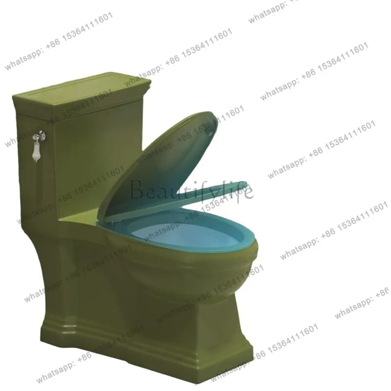 European retro toilet toilet, household siphon creative dark green black
