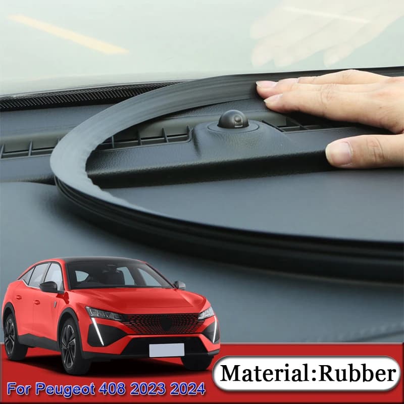 For Peugeot 408 408 GT 2023 2024 Rubber Anti-Noise Soundproof Dustproof Car Dashboard Windshield Sealing Strip Auto Accessories