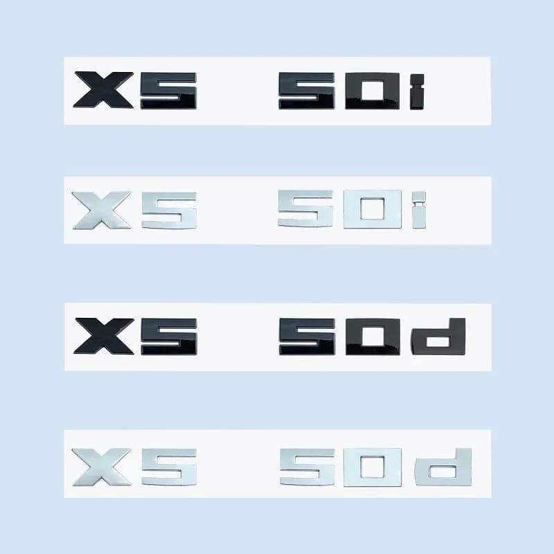 Car Trunk Exterior Decor Logo Sticker Chrome Black 3D M X5M50i X5M50d X5 M50d M50i Numbers ABS Emblem for BMW X5 Series E70 G05